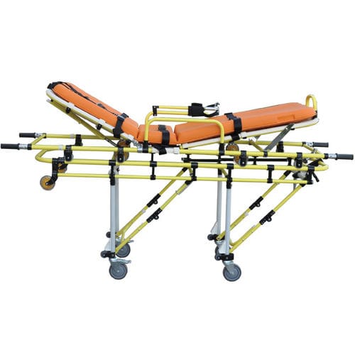 Transfer stretcher trolley - ES-100 - EMS Mobil Sistemler - manual / with adjustable backrest / folding