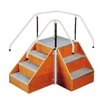 Corner rehabilitation staircase - RH020 - EMS Physio - with 2 handrails