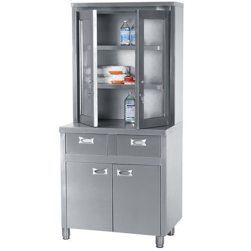 Cabinet with door - ER series - ERYIGIT Medical Devices  - with drawer / stainless steel / gray