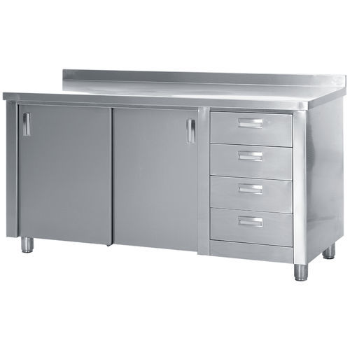 Work table - ER-115 series - ERYIGIT Medical Devices  - rectangular / stainless steel / with drawers