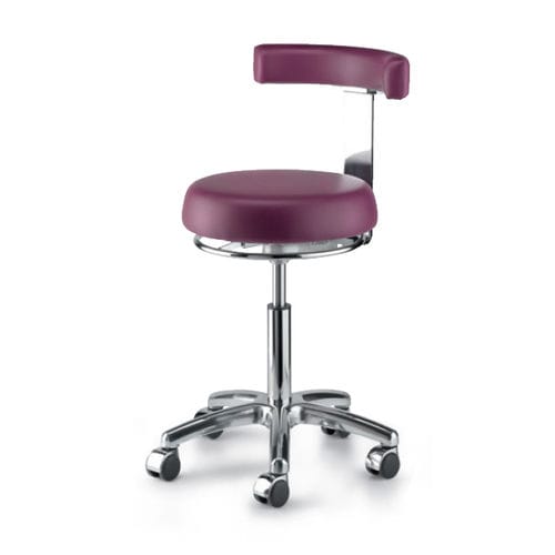 Dental stool - Onyx - Euronda - height-adjustable / on casters / T seat