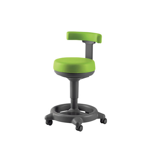 Dental stool - Coral - Euronda - height-adjustable / on casters / T seat