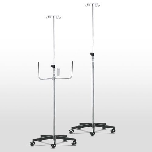 IV pole on casters - 9AB0033 - Favero Health Projects - 4-hook / for syringe pumps / stainless steel