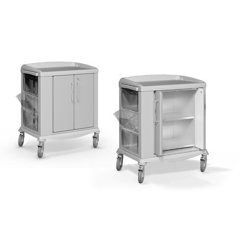 Medical cart - SWITCH 65  - Favero Health Projects - stainless steel / 2-door / with containers