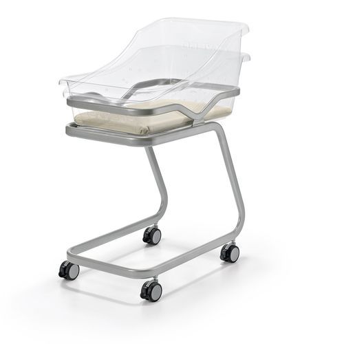 Hospital bassinet on casters - HORIZON 10 - Favero Health Projects - with storage unit / transparent