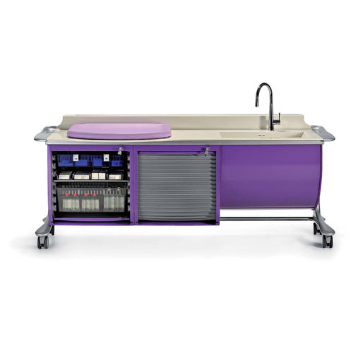 Changing station with bath ZERO FIRE Favero Health Projects with storage boxes / with