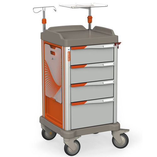 Emergency trolley - PERSOLIFE 400 COMPACT - Francehopital - for defibrillator / catheter / transport