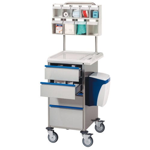 Dressing trolley - #PCM3 - Francehopital - waste / stainless steel / plastic