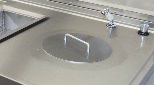 Laboratory bench with sink - 82650 - Funeralia - stainless steel