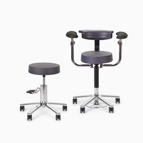 Healthcare facility stool - Labtec - Gardhen Bilance  - height-adjustable / with armrests / with backrest