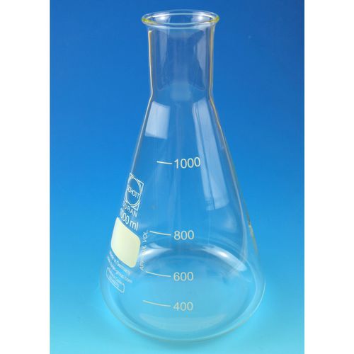 Erlenmeyer flask - 41940 series - Glaswarenfabrik Karl Hecht - laboratory / borosilicate glass / graduated
