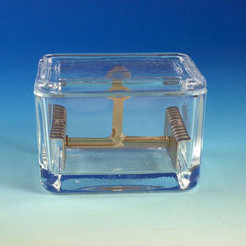 Glass staining tank - 41205 series - Glaswarenfabrik Karl Hecht - with support