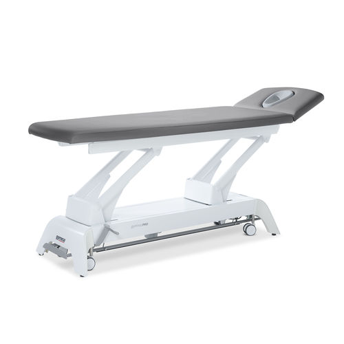 Electric massage table - PRO D2 - GymnaUniphy - on casters / with adjustable height backrest / 2-section