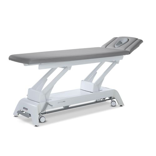 Electric massage table - PRO D4 - GymnaUniphy - on casters / with adjustable height backrest / 2-section