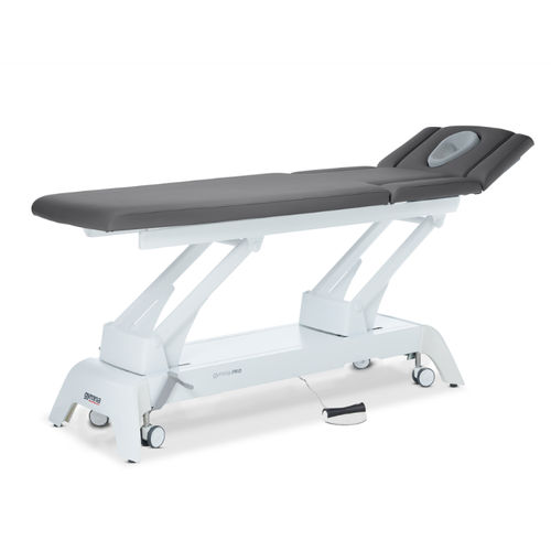 Electric massage table - PRO D6 - GymnaUniphy - on casters / with adjustable height backrest / with armrests