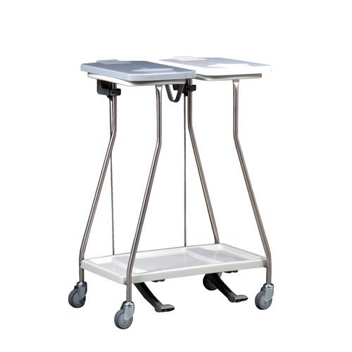 Waste trolley - MS265L - Hammerlit - stainless steel / 2-bag / mobile