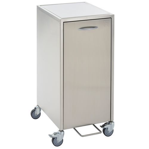 Polypropylene waste bin - WSLT110 - Hammerlit - stainless steel / on casters / foot-operated