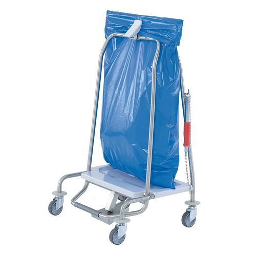 Waste trolley - MS73H - Hammerlit - stainless steel / plastic / 1-bag