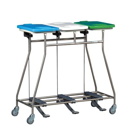 Dirty bag holder trolley - Wäschesammler - Hammerlit - laundry / with foot pedal / 4-bag