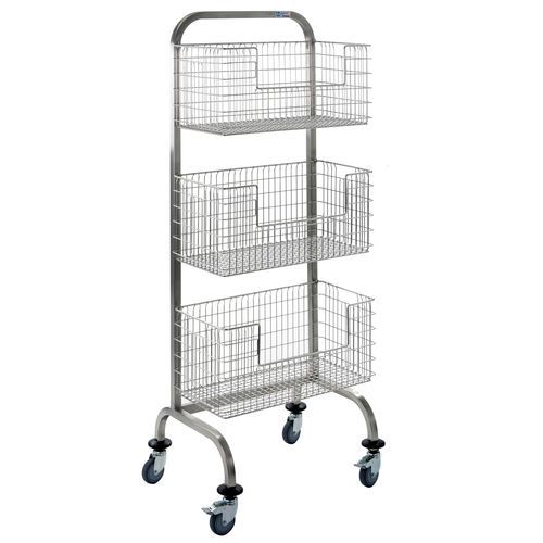 Sterilization basket trolley - HKW3 - Hammerlit - logistics / stainless steel / 3 baskets