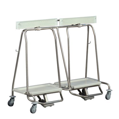 Transport trolley - MS73201 - Hammerlit - waste / stainless steel / 2-bag