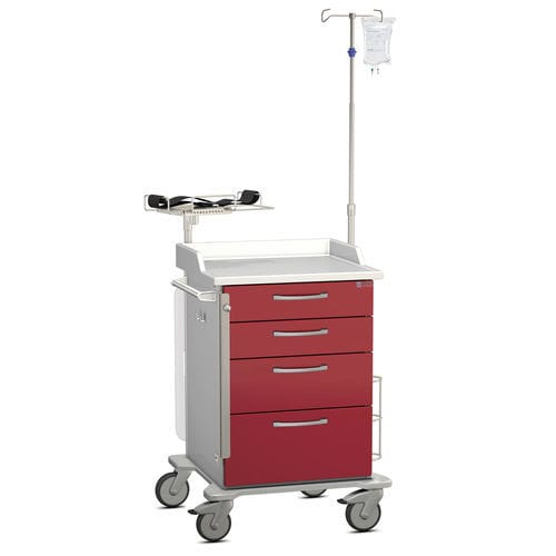 Emergency trolley - K42 - Modell 11 - Hammerlit - with drawer / with IV pole / with CPR board