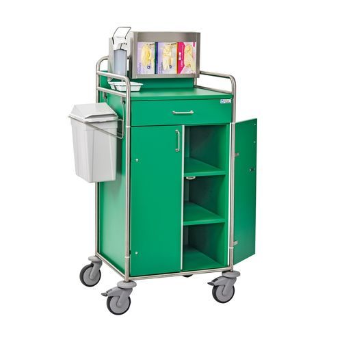 Clean linen trolley - EWPU410AGS20 - Hammerlit - dirty / medical / with shelf