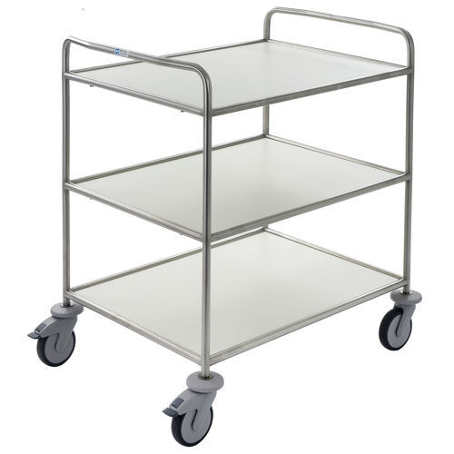 Hospital trolley - MW863K - Hammerlit - utility / stainless steel / 3-shelf