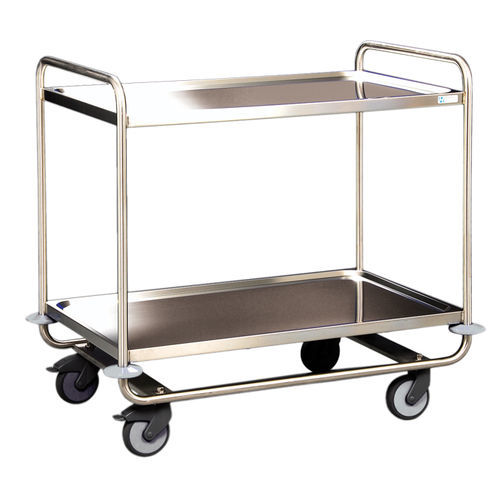 Utility trolley - MW28L - Hammerlit - stainless steel / with shelf / 2-shelf