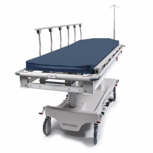 Transport stretcher trolley - Fluoro-Track™ - Hausted Patient Handling Systems - hydro-pneumatic / height-adjustable / 2 sections