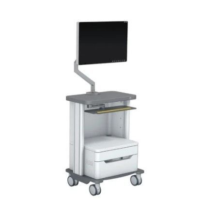 Endoscopy trolley - „Klinik“ klein - HEBUmedical   - for monitors / aluminum / 1-drawer
