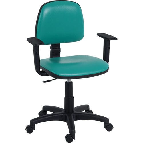 Doctor's office stool - H174 - Hidemar - height-adjustable / with armrests / with backrest