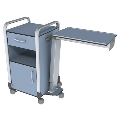 Bedside cabinet on casters - Catoni   - Hill-Rom   - with over-bed table / with compartments