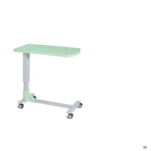 Height-adjustable overbed table - MT01 - Hopefull Medical Equipment - on casters / manually operated