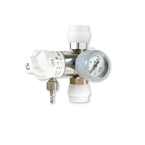 Oxygen pressure regulator - AEROway® Fast 15- KRPS2 2 x DIN-Kupplung - HUM - Gesellschaft für Homecare und Medizintechnik - for emergency bags / medical / quick-connect