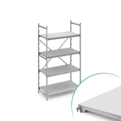 4-shelf shelving unit - N12GS10005001600 - Hupfer Metallwerke GmbH & Co. KG - for basket storage / for container storage / open-structure