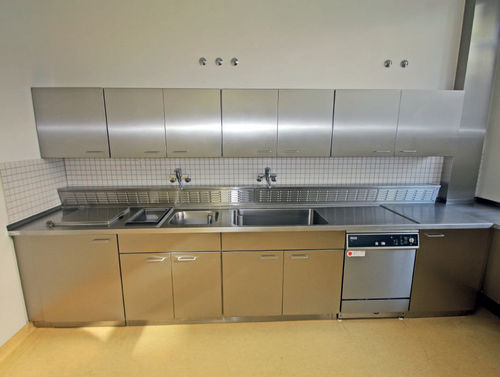 Histopathology laboratory bench - HYGECO - with sink / stainless steel