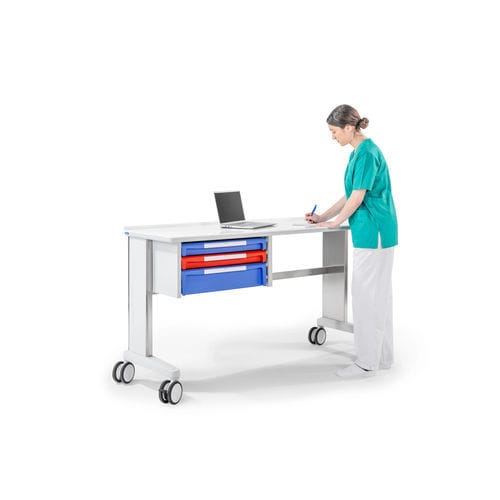 Worktop with drawer - Malvestio - Furniture for healthcare facilities - on casters