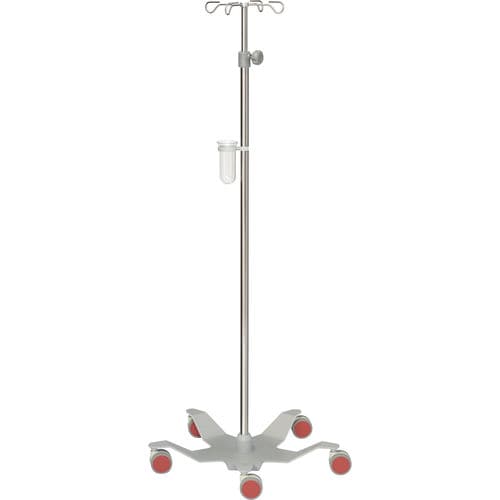 IV pole on casters - 22315 - Inmoclinc - 4-hook / stainless steel
