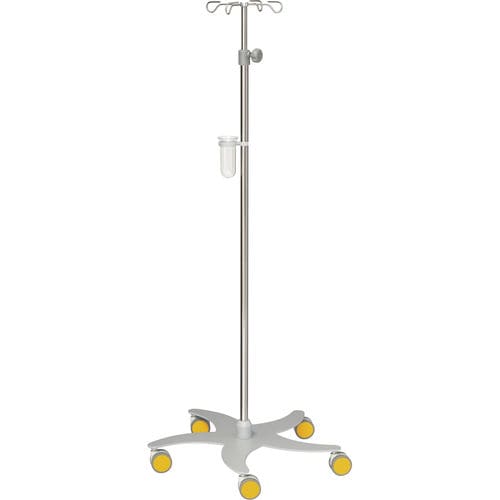 IV pole on casters - 22321 - Inmoclinc - 4-hook / stainless steel