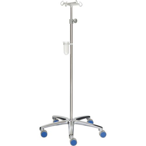 IV pole on casters - 22342 - Inmoclinc - 4-hook / stainless steel