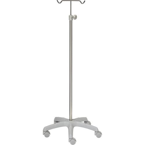 IV pole on casters - 22378 - Inmoclinc - 2-hook / stainless steel