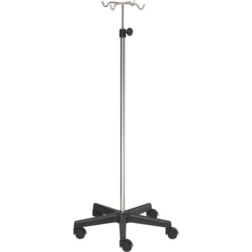 IV pole on casters - 22387 - Inmoclinc - 4-hook / stainless steel