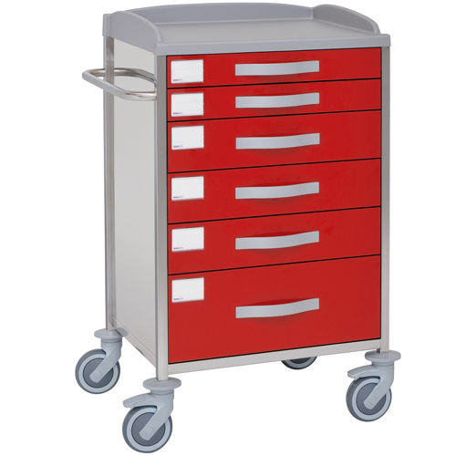 Hospital trolley - 10905  - Inmoclinc - multi-function / stainless steel / 6-drawer