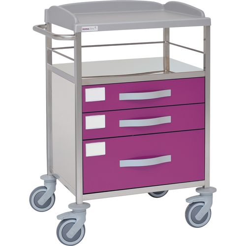 Hospital trolley - 10540 - Inmoclinc - multi-function / stainless steel / 3-drawer