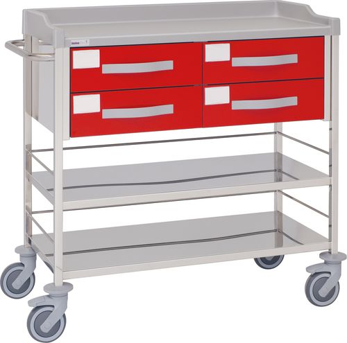 Hospital trolley - 10760 - Inmoclinc - multi-function / stainless steel / 4-drawer
