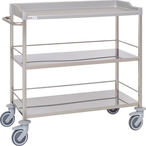 Hospital trolley - 10810 - Inmoclinc - multi-function / stainless steel / 3-shelf