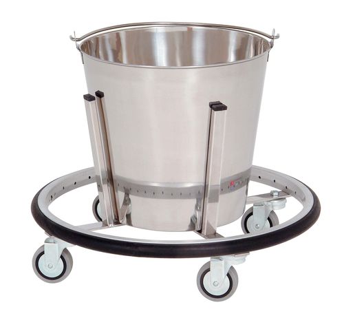 Trolley-mounted surgical basin stand - 12L | 25123 - Inmoclinc - stainless steel