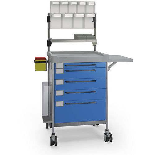 Anesthesia trolley - 3687 B - Insausti - stainless steel / polyethylene / with shelf