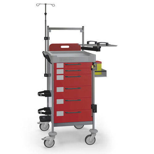 Emergency trolley - Q224 R - Insausti - for defibrillator / stainless steel / polyethylene